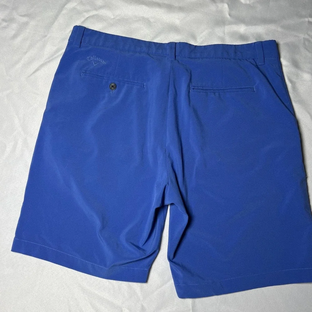 Callaway Mens Golf Shorts Blue Size 36 Performance Stretch Flat Front Activewear